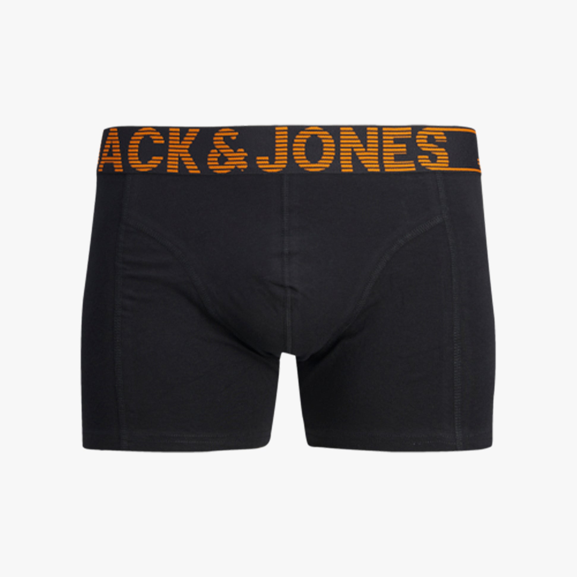 Jack & Jones DANNY Mens 3 Pack Trunks Black, back view showcasing elasticated waistband and soft cotton material.