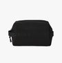 Jack & Jones NORTH Mens Toiletry Bag Black front view, lightweight 100% polyester, zip closure.