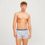 Jack & Jones HARVEY Mens 5-Pack Trunks Night Sky front view model wearing trunks with elasticated waistband and lightweight fabric