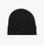 Jack & Jones TRAIN Mens Hat & Gloves Set Black, front view of black beanie with logo detail.
