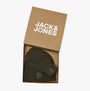 Jack & Jones TRAIN Mens Hat & Gloves Set Peat, front view, presented in gift box.