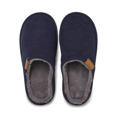 Jack & Jones CORDIE Mens Mule Slippers Navy Blazer top view showing soft lining and slip-on design