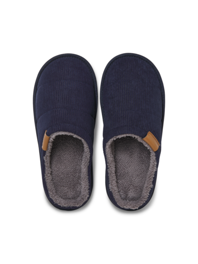Jack & Jones CORDIE Mens Mule Slippers Navy Blazer top view showing soft lining and slip-on design
