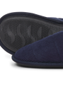 Jack & Jones CORDIE Mens Mule Slippers Navy Blazer bottom view showing rubber sole and textile upper material.