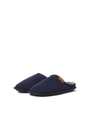 Jack & Jones CORDIE Mens Mule Slippers Navy Blazer side view of navy textile slippers with round toe and slip-on design.