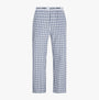 Jack & Jones LUCA SS Mens T-Shirt And Pants Set White front view of checked pants with logo waistband