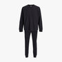 Jack & Jones SOLID LOUNGE Set Mens Black front view showcasing loungewear made from 100% polyester.