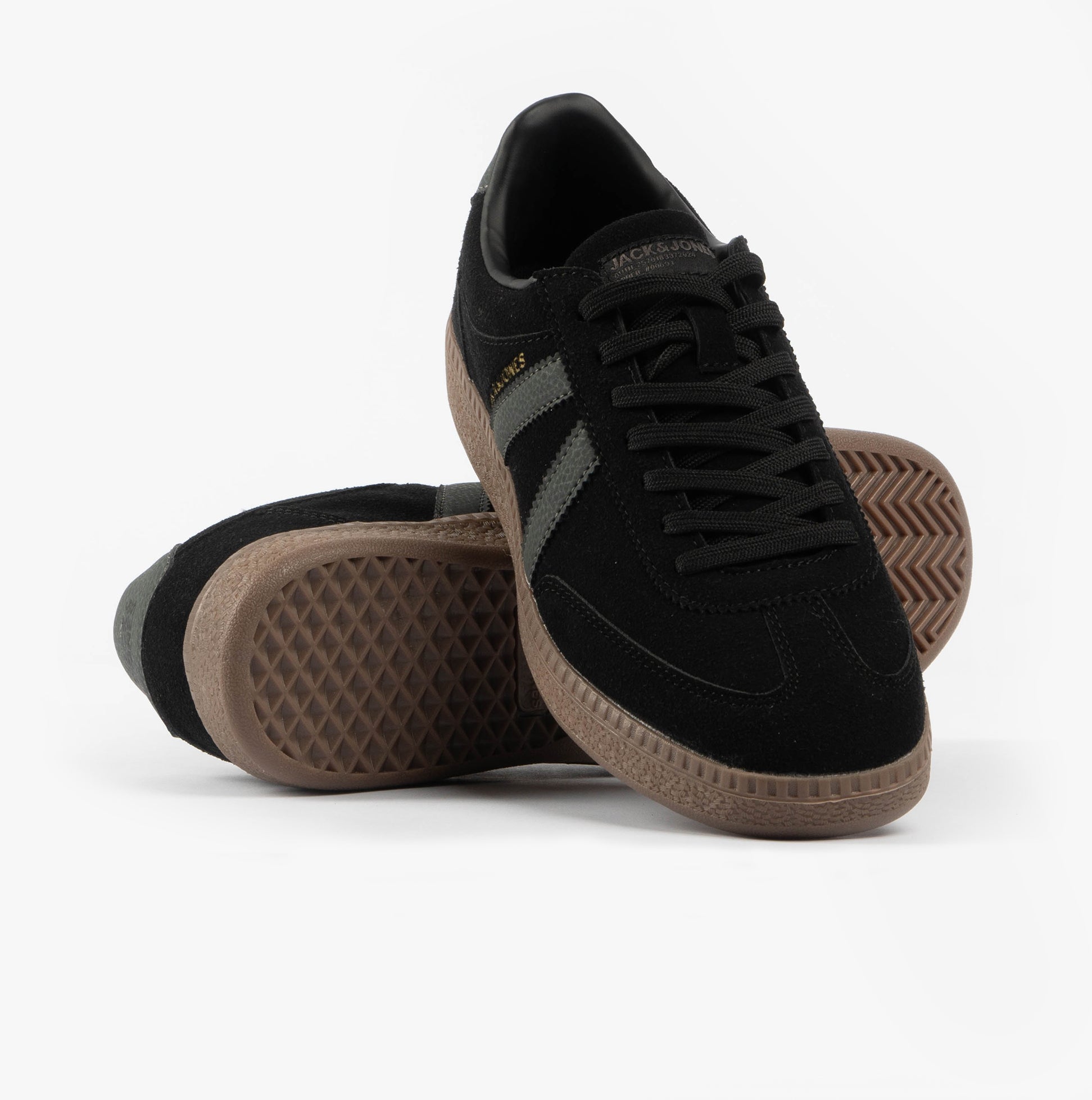 Jack & Jones JFWKIRK INTERNATIONAL CAMPAIGN Mens Trainers Anthracite side view, featuring synthetic upper and lace-up closure.