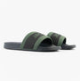 Jack & Jones JARRED Mens Sliders Anthracite side view showing green and black synthetic upper and slip-on design.
