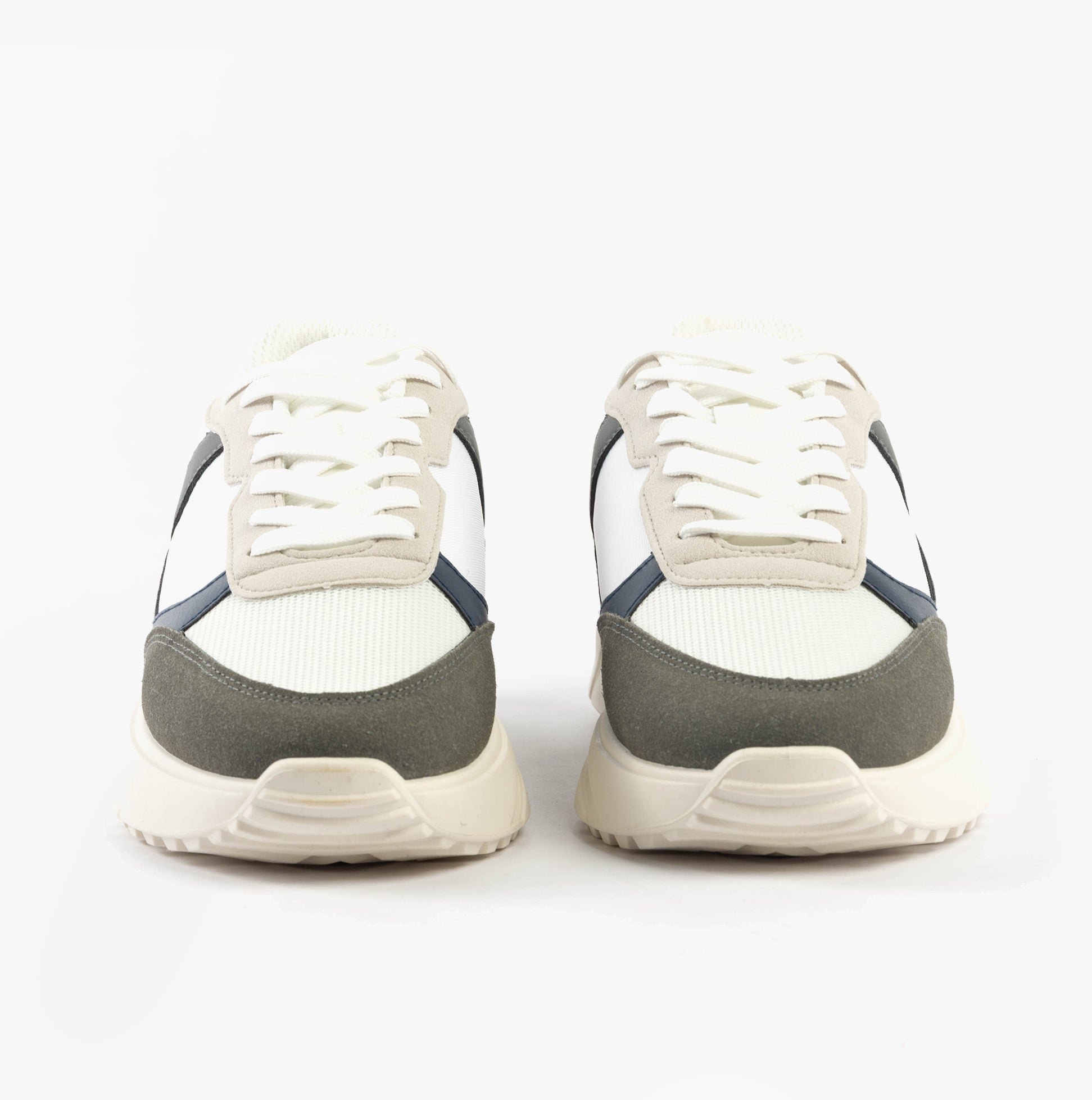 Jack & Jones ASPIRE Mens Trainers White rear view, casual lace-up sneakers with round toe and low top design.