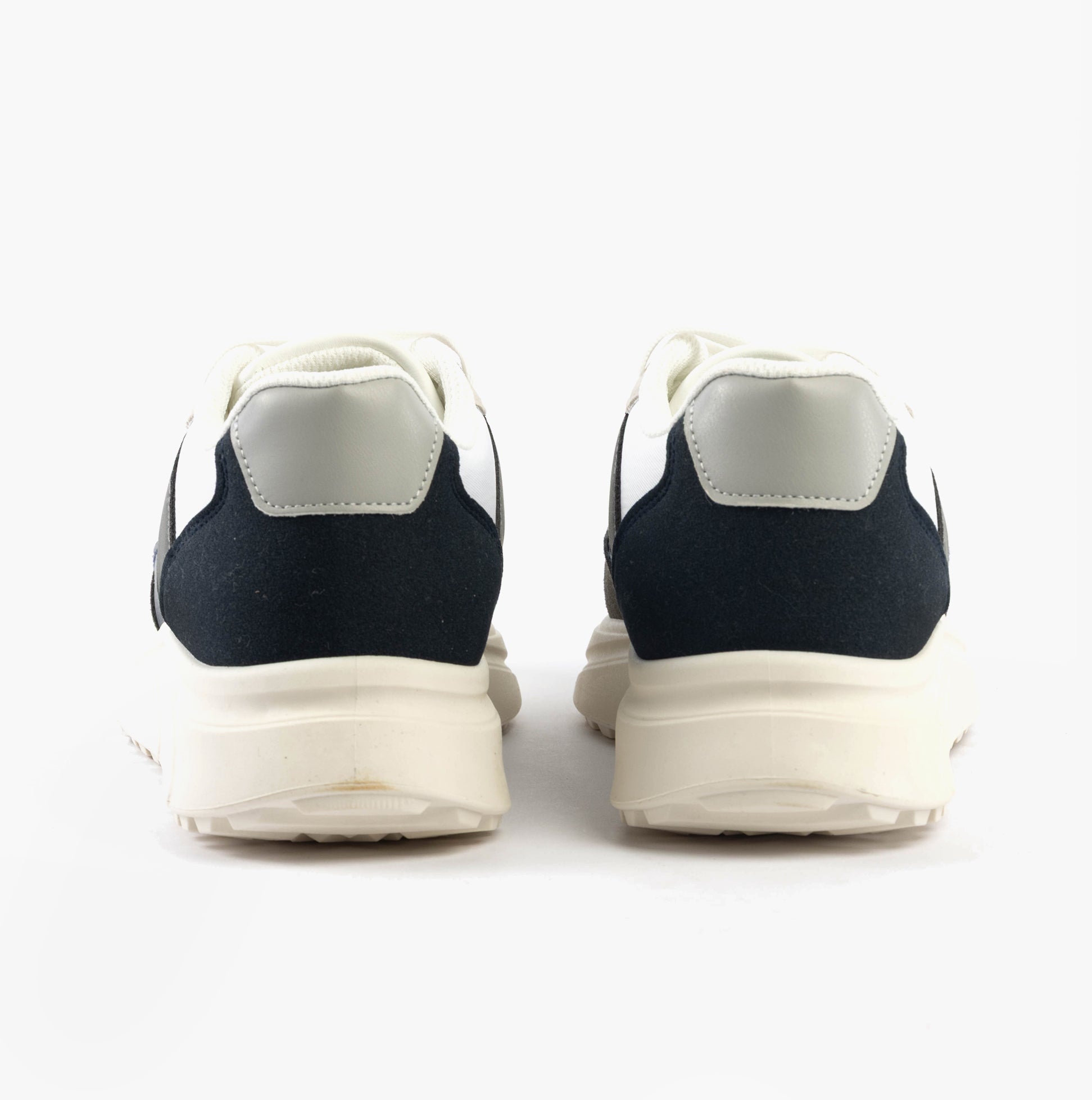 Jack & Jones ASPIRE Mens Trainers White back view showing low-top design and rubber sole.