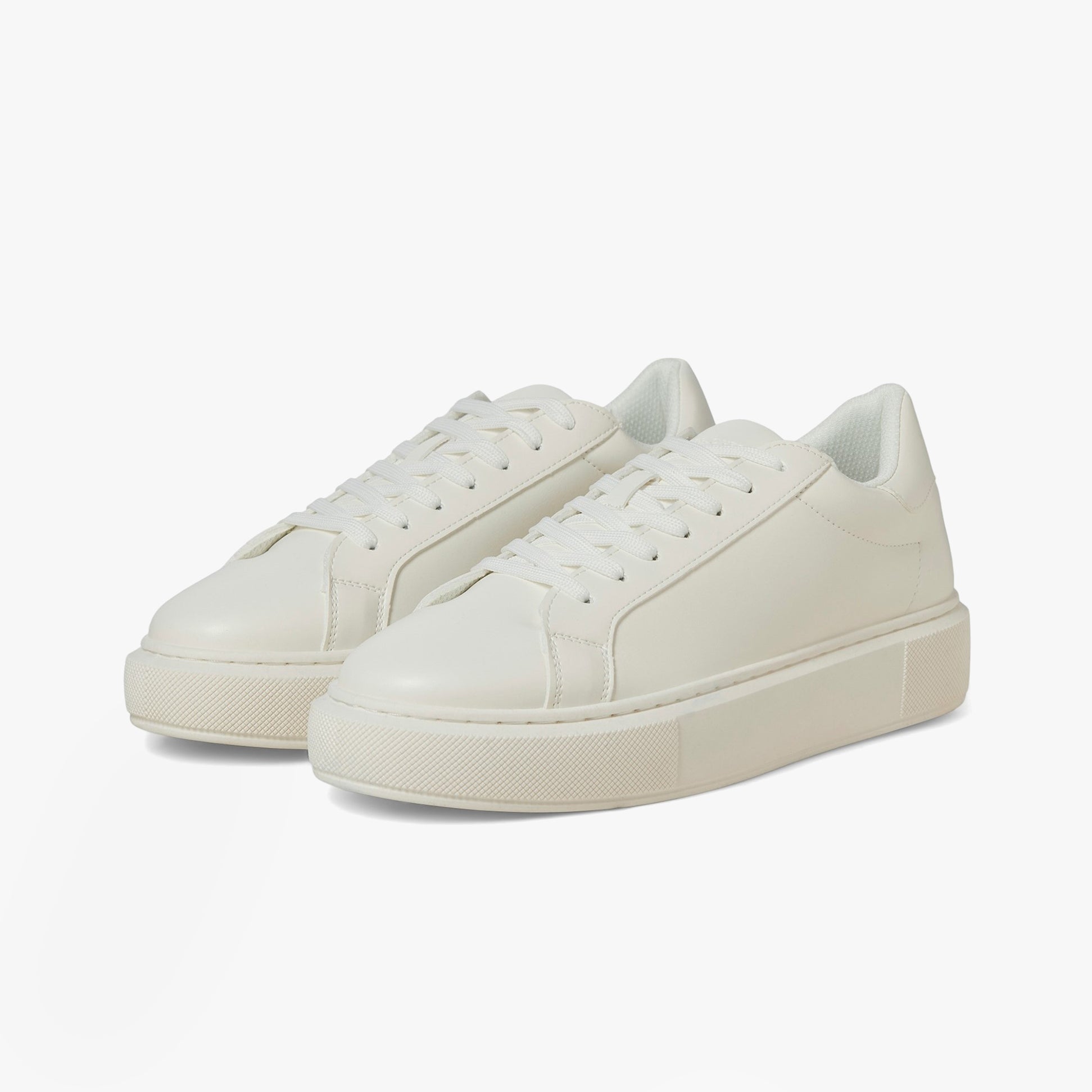 Jack & Jones ASPIRE CUPSOLE Mens Trainers White side view showcasing casual PU upper and lace-up design.