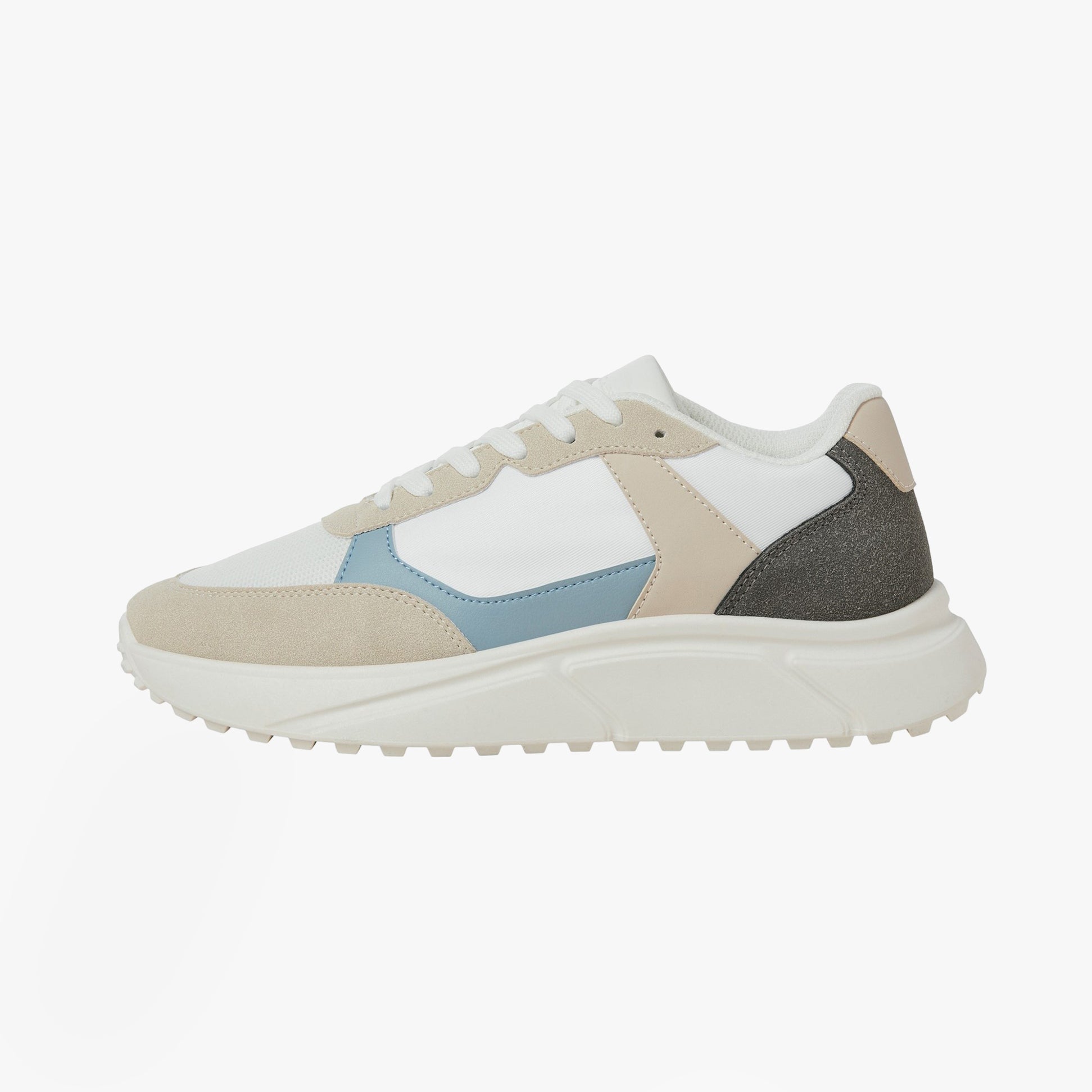 Jack & Jones ASPIRE RUNNER Mens Trainers Moonbeam/Citadel side view with casual style and multicolored upper.