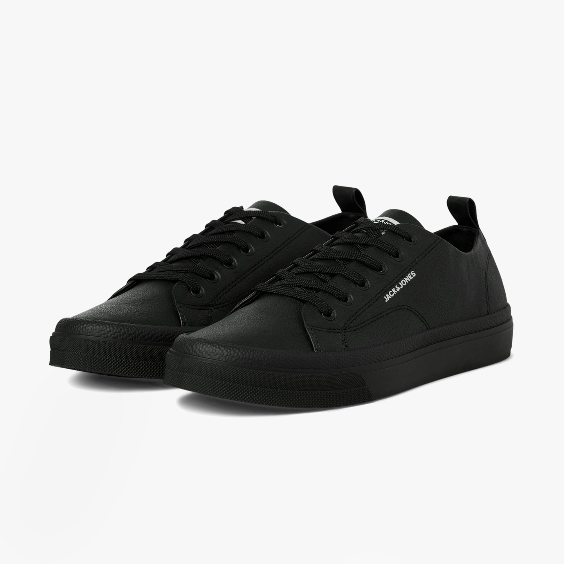 Jack & Jones BAYSWATER Mens Trainers Anthracite side view showcasing casual lace-up design and low-top silhouette.
