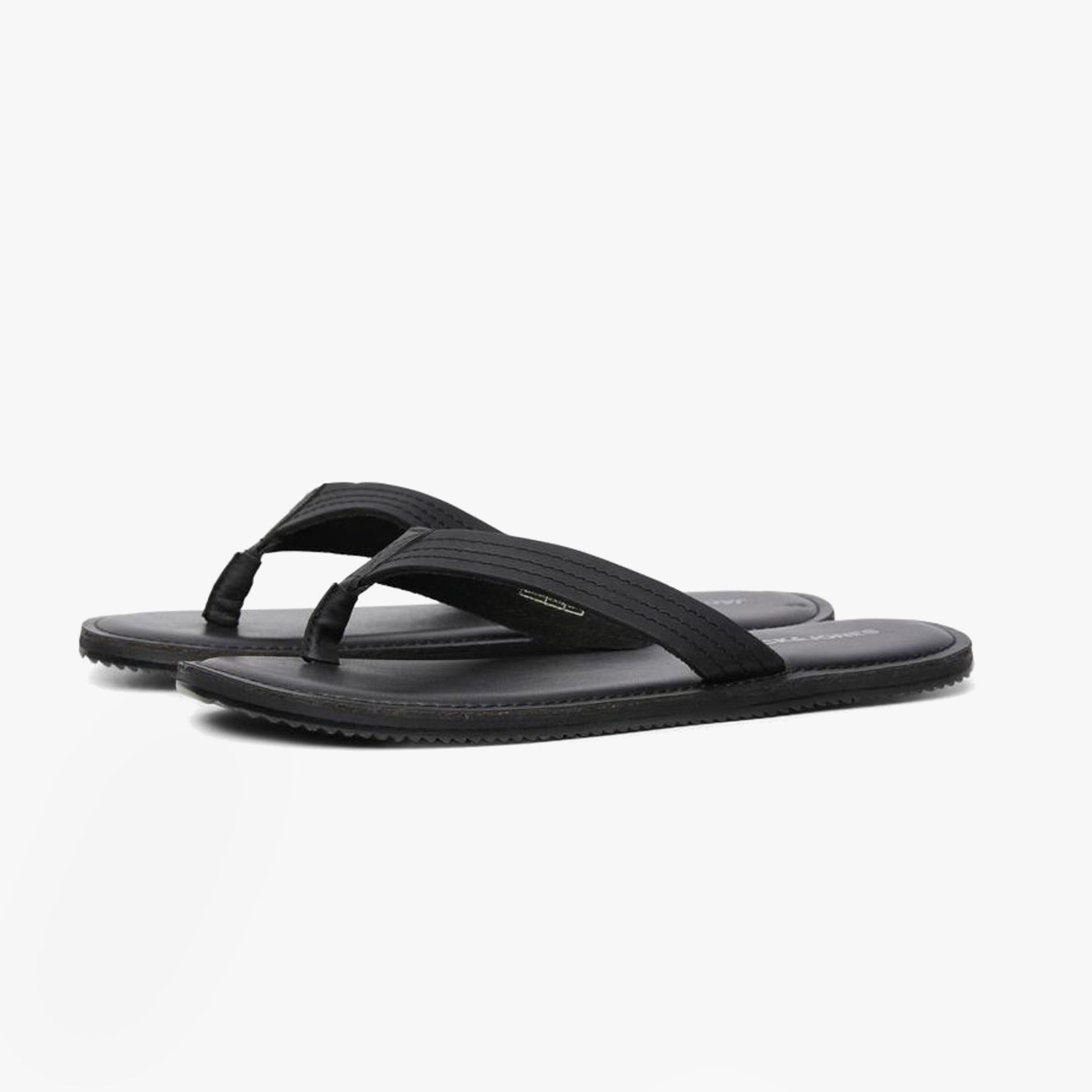 Jack & Jones WASHTON Mens Sandals Anthracite side view showcasing comfortable slip-on design with leather materials.