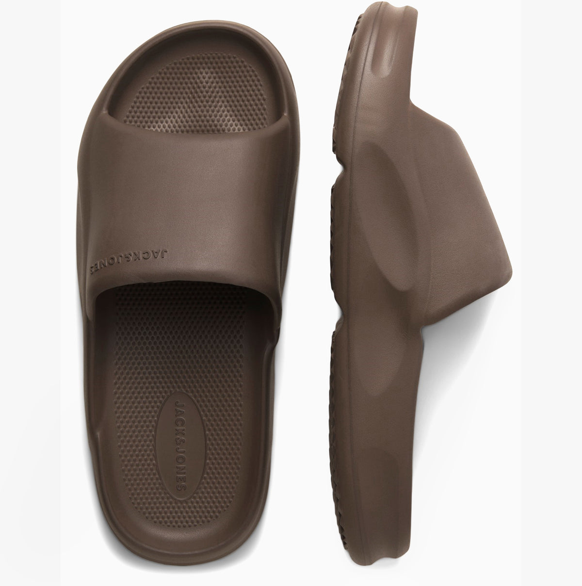 Jack & Jones STATUS MOULDED Mens Sandals Carafe side and top view showing EVA material and slip-on design.