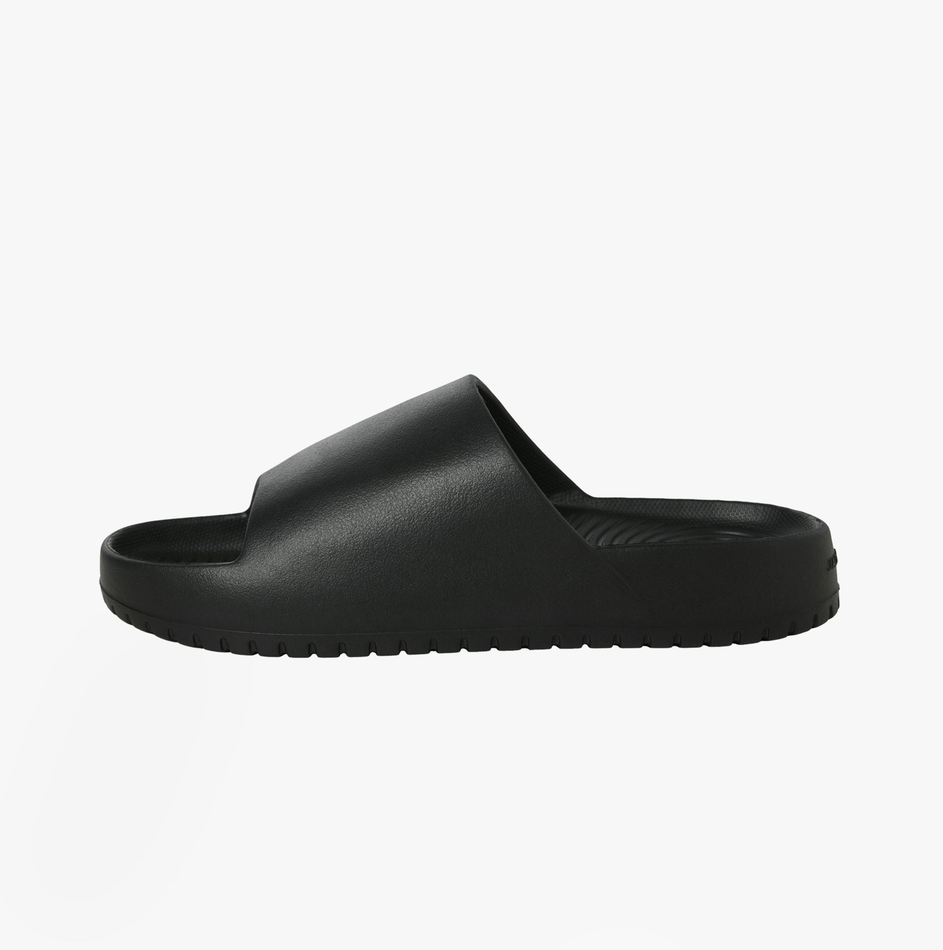 Jack & Jones RIPPLE MOULDED Mens Sandals Anthracite side view showing lightweight, slip-on design and EVA material.