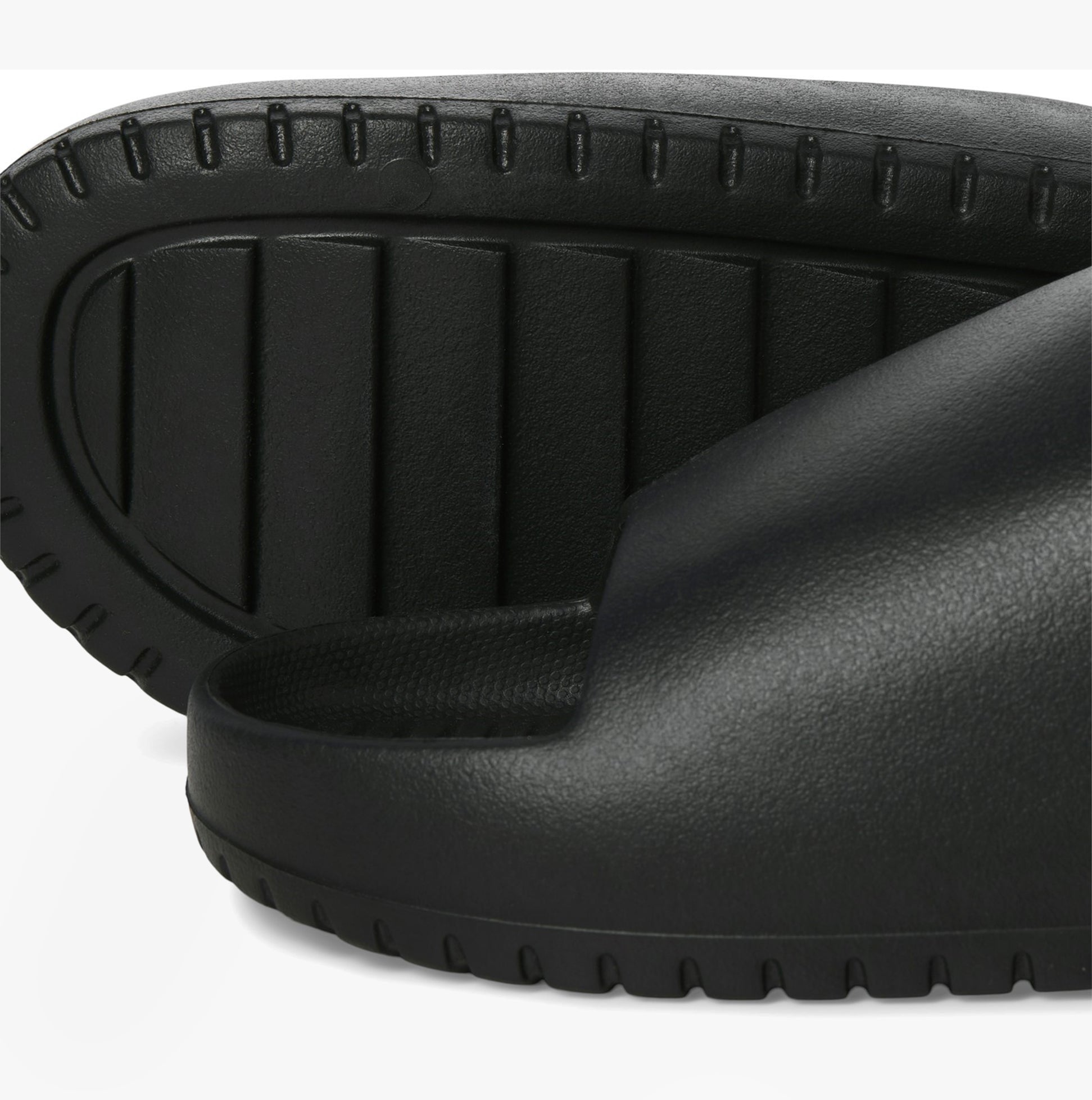 Jack & Jones RIPPLE MOULDED Mens Sandals Anthracite side view showcasing the lightweight EVA sole and slip-on design.