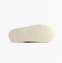 Jo & Joe AMOUR Womens Mule Slippers Cream bottom view showing rubber sole texture and pattern.