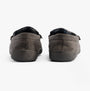 Jo & Joe BENSON Mens Slippers Grey back view showing faux suede material and flat rubber sole.