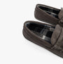 Jo & Joe BENSON Mens Slippers Grey detail view showcasing faux suede upper and textile lining.