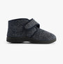 Jo & Joe BOB Mens Slippers Navy side view showing touch fasten design and textured upper material.