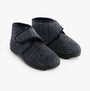 Jo & Joe BOB Mens Slippers Navy front view showing touch fasten design and textured textile upper.