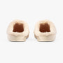Jo & Joe CANDICE Womens Slippers Cream back view showcasing soft textile lining and round toe design.