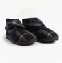 Jo & Joe CECIL Mens Bootie Slippers Navy side view with touch fasten, textile upper and rubber sole