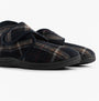 Jo & Joe CECIL Mens Bootie Slippers Navy side view showing relaxed fit and touch fasten design.