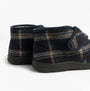 Jo & Joe CECIL Mens Bootie Slippers Navy back view showcasing textile upper and touch fasten design.