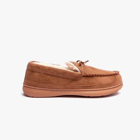 Jo & Joe CRANFORD Mens Moccasin Slippers Cognac
