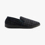 Jo & Joe EDWARD Mens Slippers Navy side view featuring textile upper and rubber sole.
