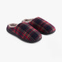 Jo & Joe FALKIRK Mens Slippers Red side view showcasing comfortable slip-on mule style with warm lining.