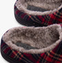 Jo & Joe FALKIRK Mens Slippers Red detail view showcasing warm lined textile and slip-on design.
