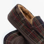 Jo & Joe GLENDALE Mens Moccasin Slippers Brown side view showcasing soft textile upper and warm lining.
