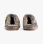 Jo & Joe GRETEL Womens Slippers Mink back view showcasing soft faux fur lining and flat rubber sole.