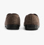 Jo & Joe HAIG Mens Slippers Brown back view, showing textile upper and rubber sole, perfect for comfort and casual wear.
