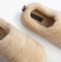 Jo & Joe HATTIE Womens Full Slippers Beige top view showing soft texture and slip-on design.