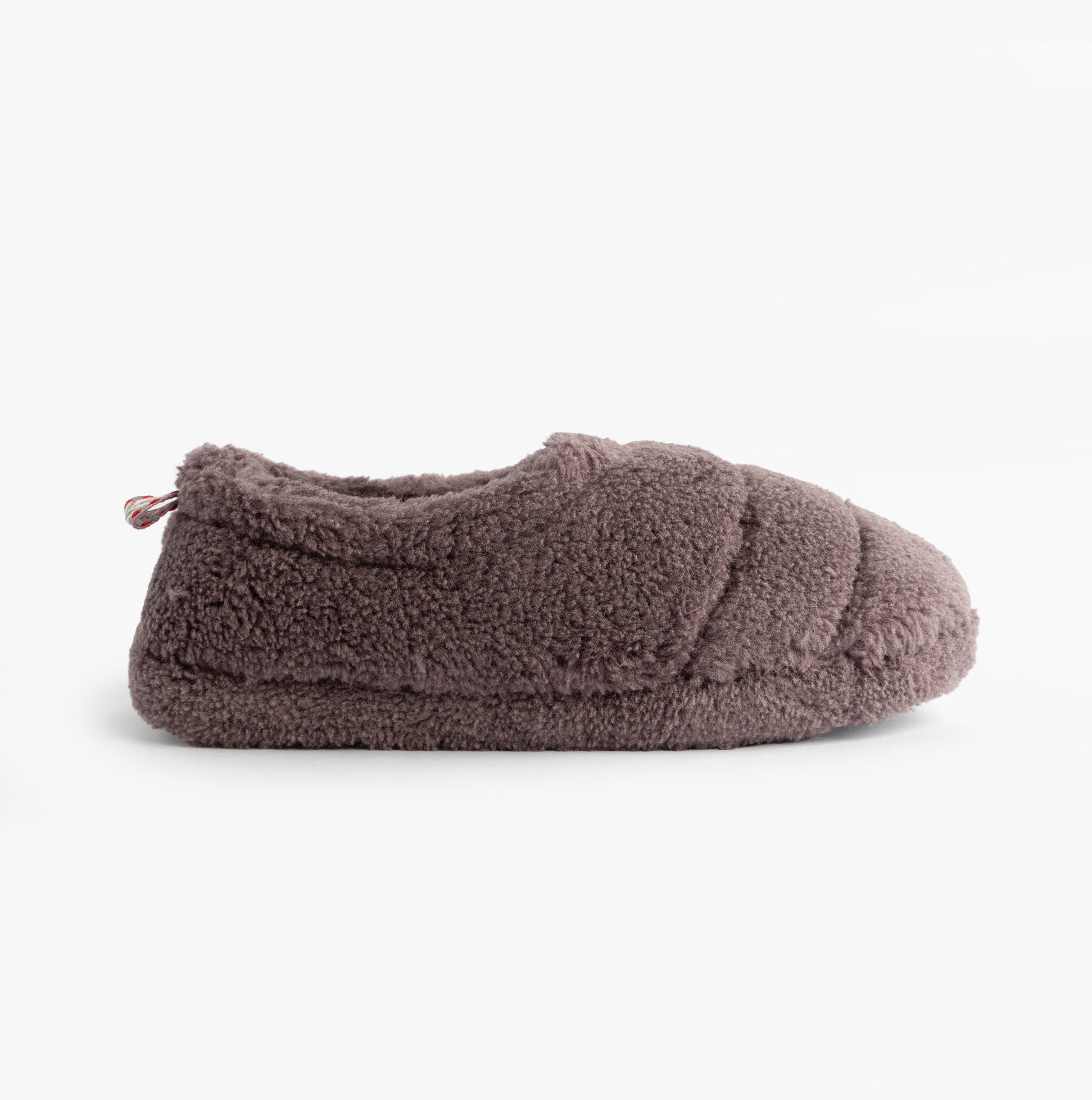 Jo & Joe HATTIE Womens Full Slippers Purple side view showing soft textile upper and round toe design.
