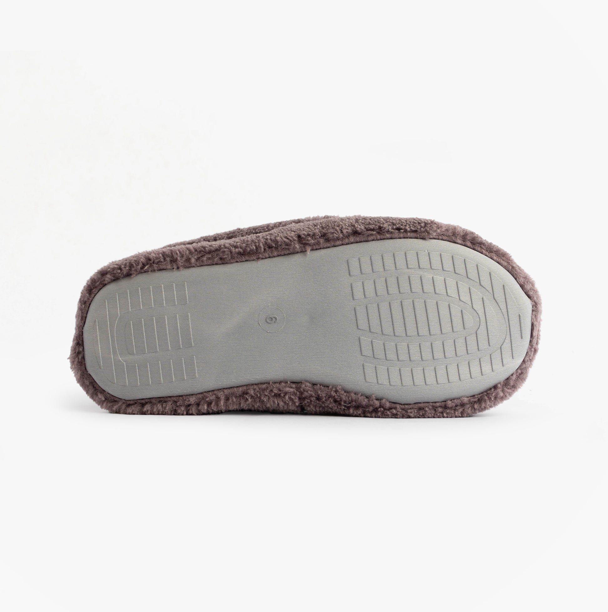 Jo & Joe HATTIE Womens Full Slippers Purple bottom view showing the synthetic sole with textured design.