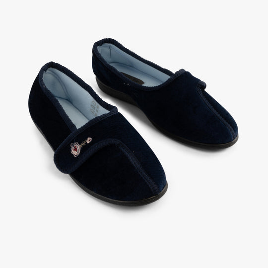 Jo & Joe IDA Womens Full Slippers Navy