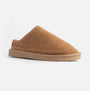 Jo & Joe KINROSS Mens Mule Slippers Chestnut side view highlighting the soft microfibre upper and slip-on design.