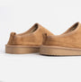 Jo & Joe KINROSS Mens Mule Slippers Chestnut side view showcasing comfortable faux fur lining and slip-on design.