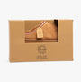 Jo & Joe KOALA Womens Slippers Chestnut in gift box, featuring textile upper and faux fur lining, side view.