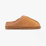 Jo & Joe KOALA Womens Slippers Chestnut side view, comfortable slip-on mules with faux fur lining.