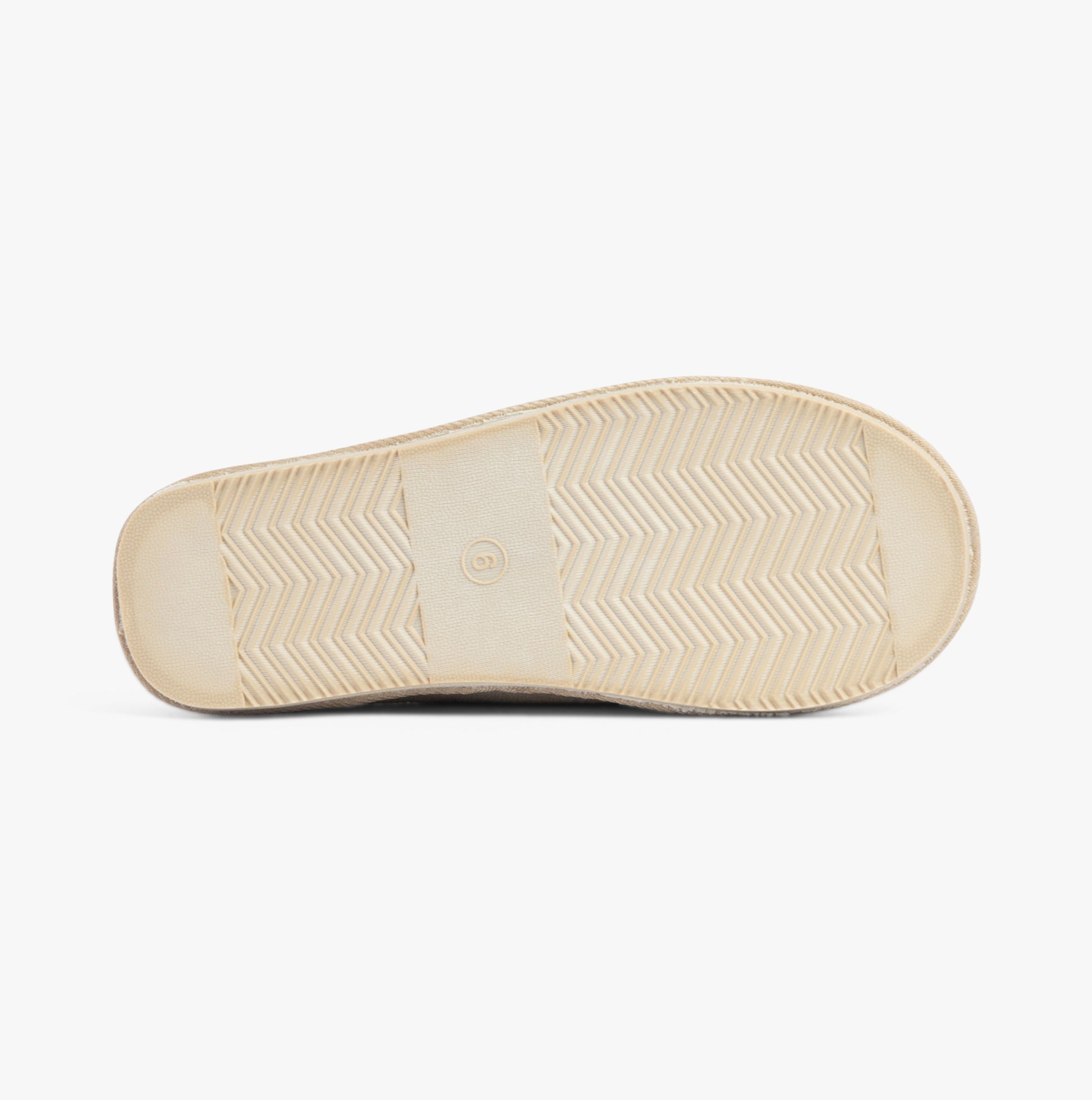 Jo & Joe KOALA Womens Slippers Beige bottom view showcasing rubber sole design.