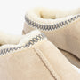Jo & Joe KOALA Womens Slippers Beige detail view showing soft faux fur lining and stitching.