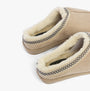 Jo & Joe KOALA Womens Slippers Beige side view showcasing faux fur lining and textile upper.