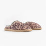 Jo & Joe KOALA Womens Mule Slippers Leopard side view showcasing the stylish leopard print design.